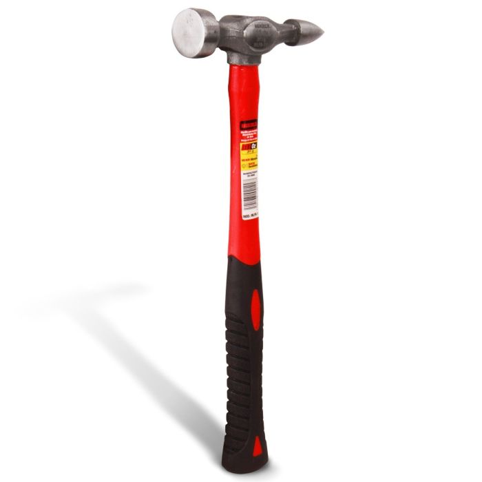 Martillo para laminero desabollador fino de bola, mango de fibra de vidrio (11 oz)