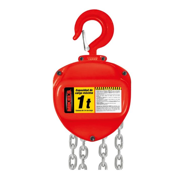 Polipasto manual (1 ton, cadena 6 mts)