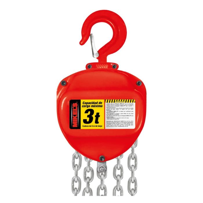 Polipasto manual (3 ton, cadena 6 mts)