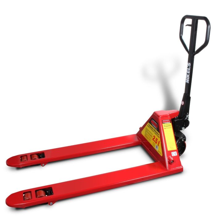 Patín hidráulico transpaleta con ruedas de poliuretano sistema tándem (2.5 ton)