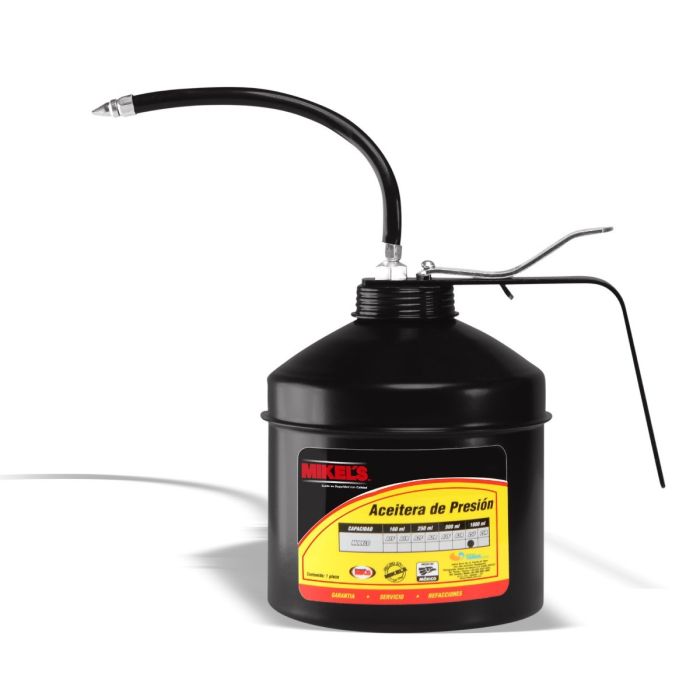 ACEITERA DE PRESIÓN, BOTE DE ACERO, TUBO FLEXIBLE (1000 ML)