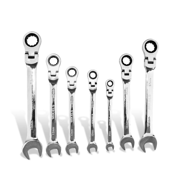 SLCMF-7 SET DE LLAVES COMBINADAS CON MATRACA CABEZA FLEXIBLE 7 PZS INCLUYE (8, 10, 12, 13, 14, 17, 19MM)