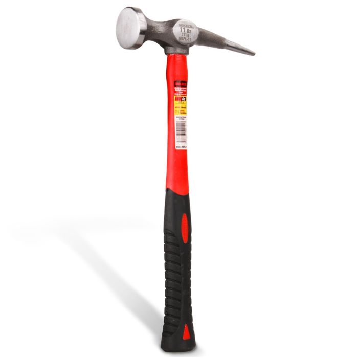 [MLPL-11] MARTILLO PARA LAMINERO  DESABOLLADOR PUNTA LARGA, MANGO DE FIBRA DE VIDRIO (11 OZ)