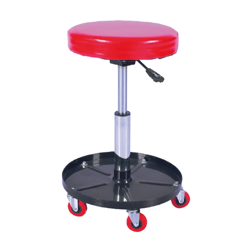 [TL8703.] ASIENTO CIRCULAR CON CHAROLA DE RUEDAS GIRATORIAS DE 360° AJ A 43CM